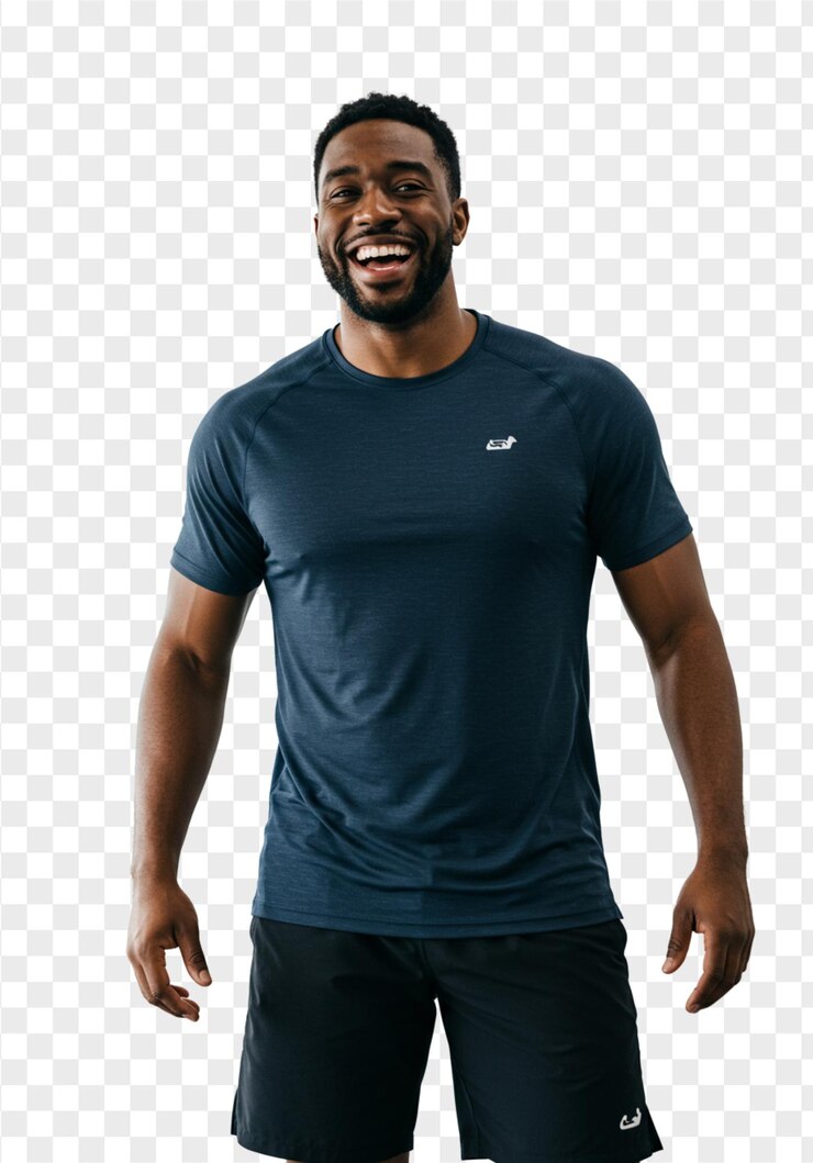 PSD un homme heureux et souriant en vêtements de sport
