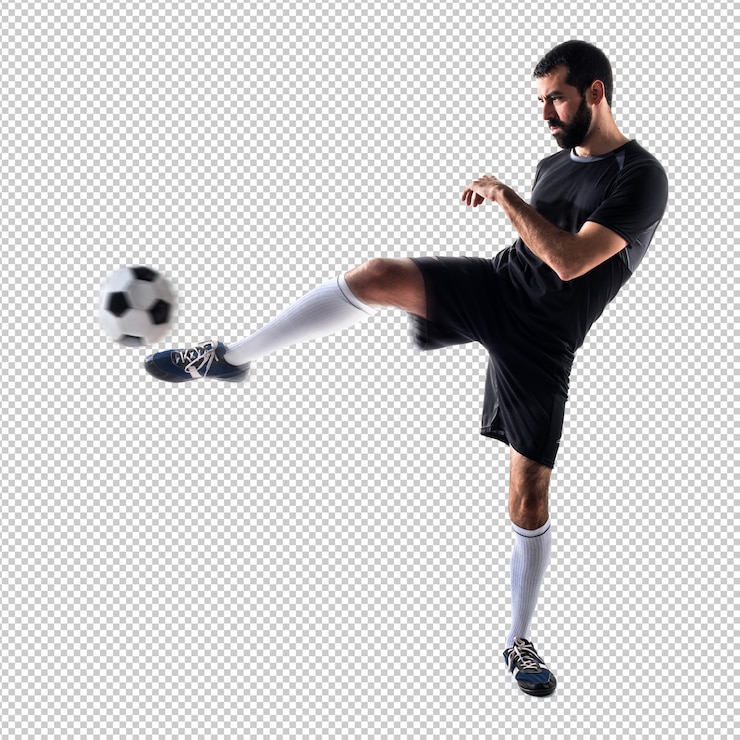 PSD un homme jouant au football.