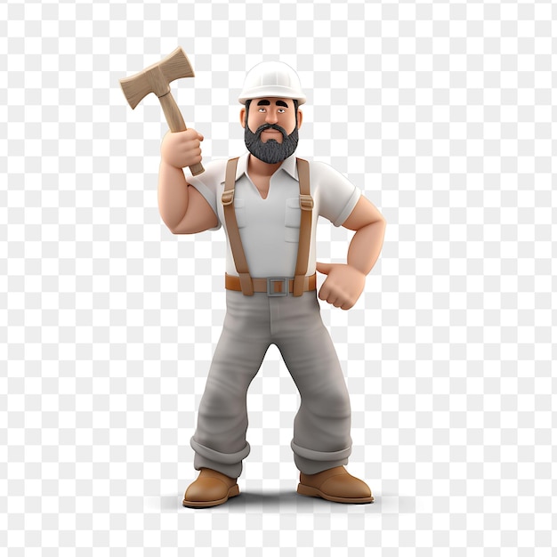 PSD un homme de lego avec un marteau et un marteau