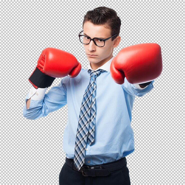 PSD un homme avec des poings en boxe