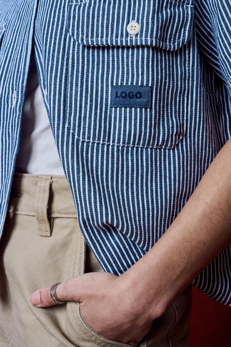 PSD un homme portant une chemise bleue qui dit e s