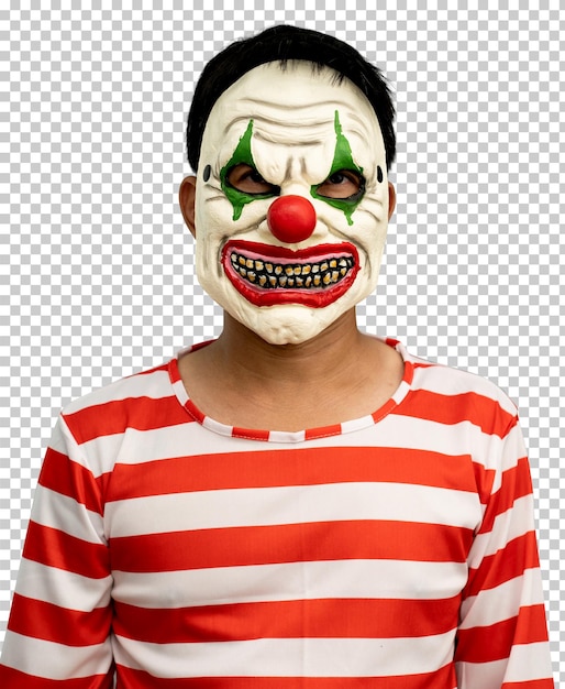 PSD homme portant un masque de joker isolé