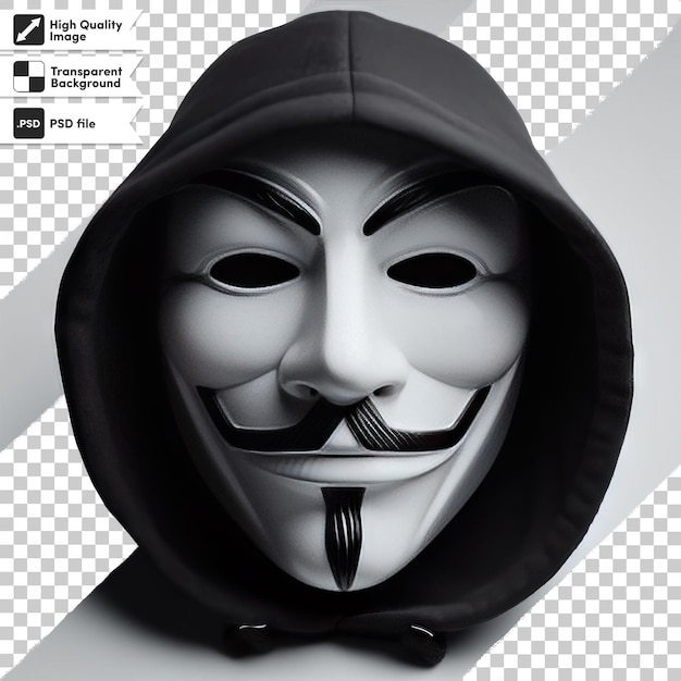 PSD homme psd avec masque anonyme sur fond transparent avec couche de masque modifiable
