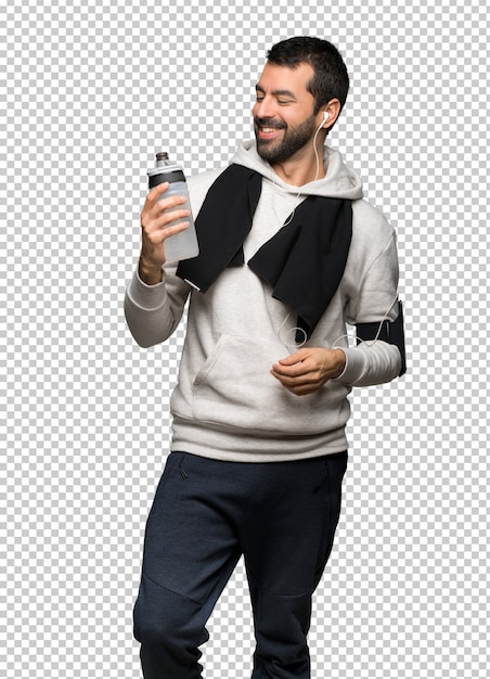 Homme de sport tenant une tasse de café