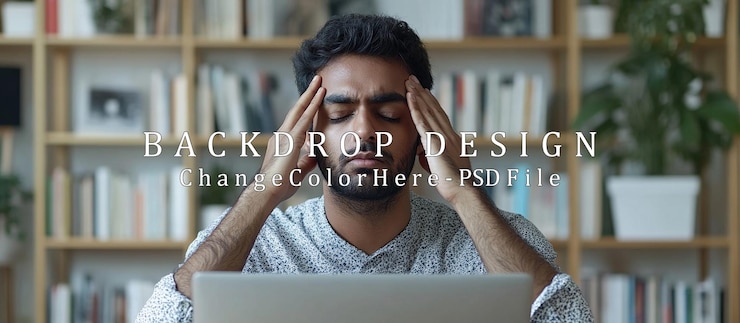 PSD un homme stressé et fatigué