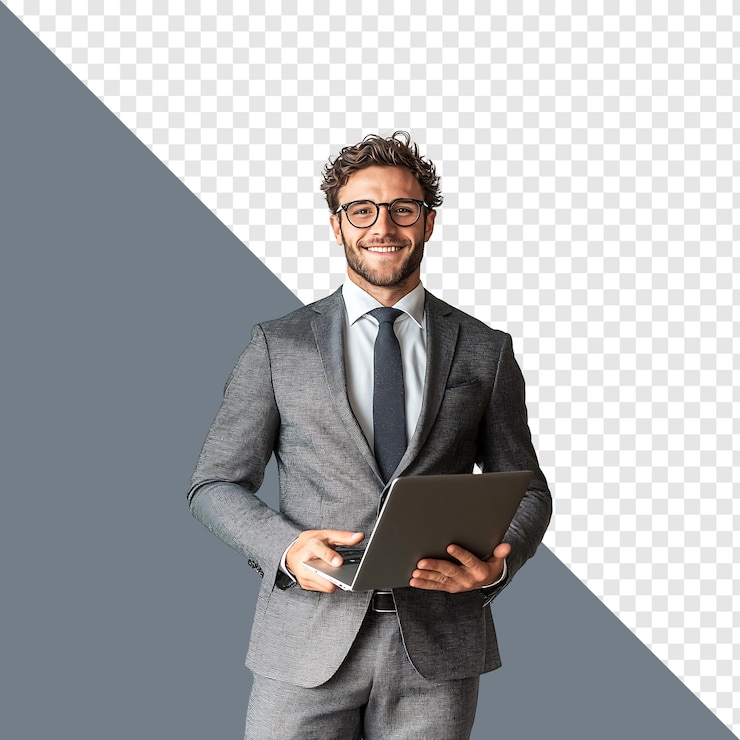 PSD des hommes d'affaires avec un passé transparent