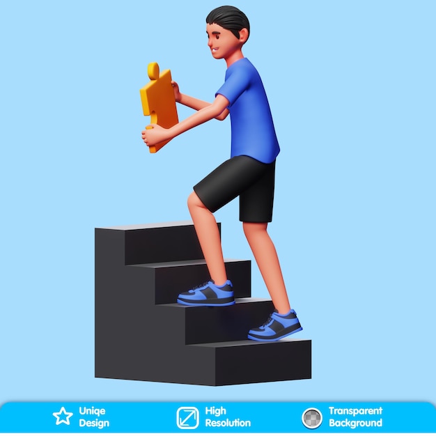 Les hommes travaillent activité toute illustration 3D fond transparent PNG