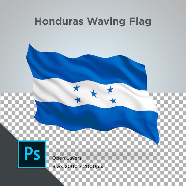 Honduras flag wave transparente psd
