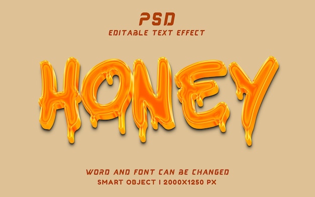 Honey psd 3d text-effekt-stil