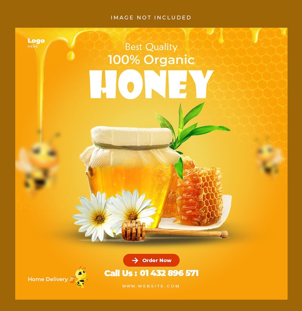 Honey Social Media Design Modelli dolci ed eleganti per la promozione del marchio