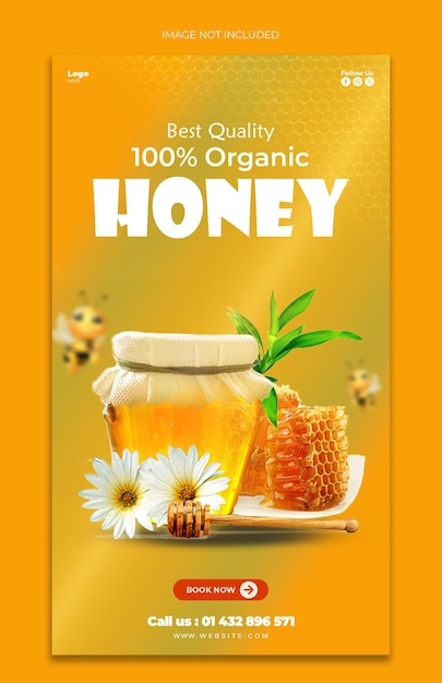 Honey Social Media Story Design Plantillas dulces y elegantes para la promoción de la marca
