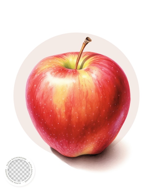 PSD honeycrisp apple illustration réaliste sur fond transparent