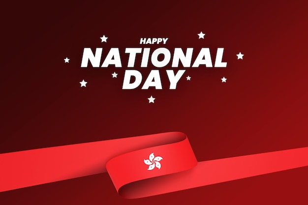 Hong Kong Flag Design nationaler Unabhängigkeitstag Banner editierbarer Text und Hintergrund