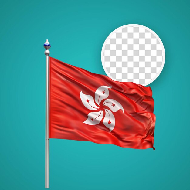 Hong kong-flagge 3d-rendering