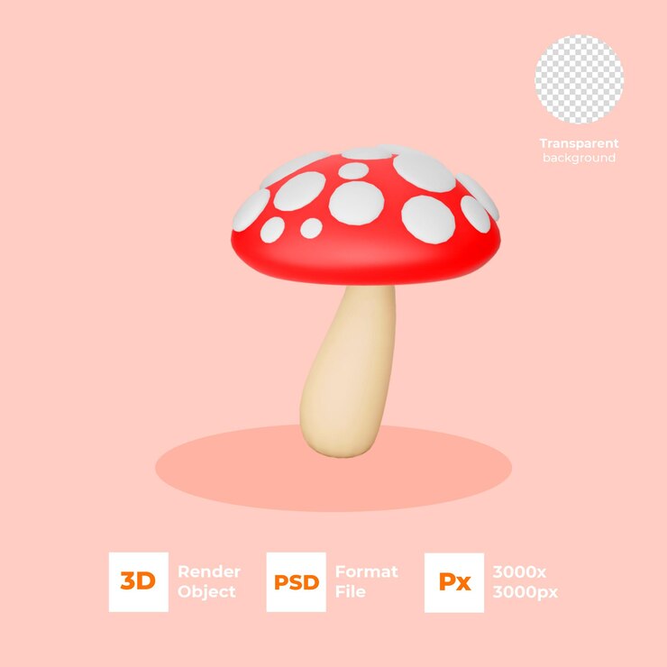 PSD el hongo rojo 3d