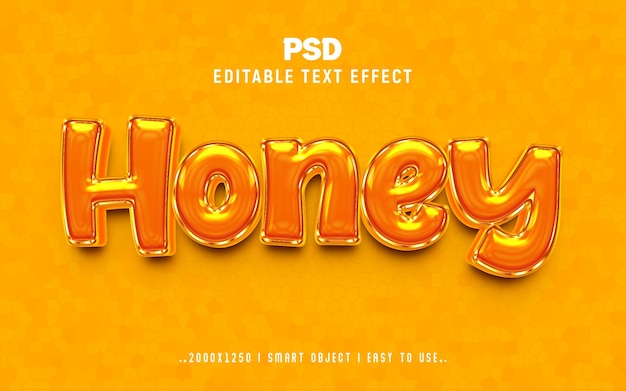 PSD honig 3d-bearbeitbare psd-text-effekt-stil