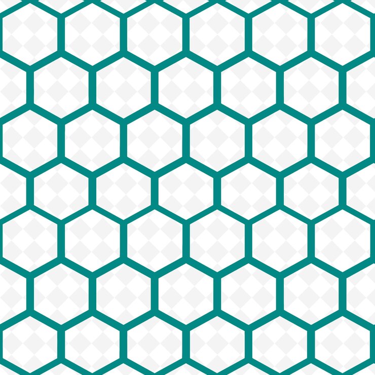 PSD honigstock-hexagonalmuster mit sechseck-ikonen und verknüpfung natur-inspirierte abstrakte konturkunst