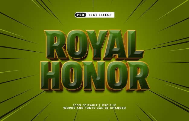 honor real efecto de texto editable con estilo de texto de caballero y rey
