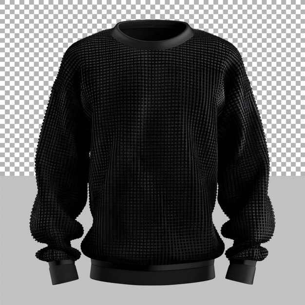 PSD hoodie de invierno negro en fondo transparente generado por ai