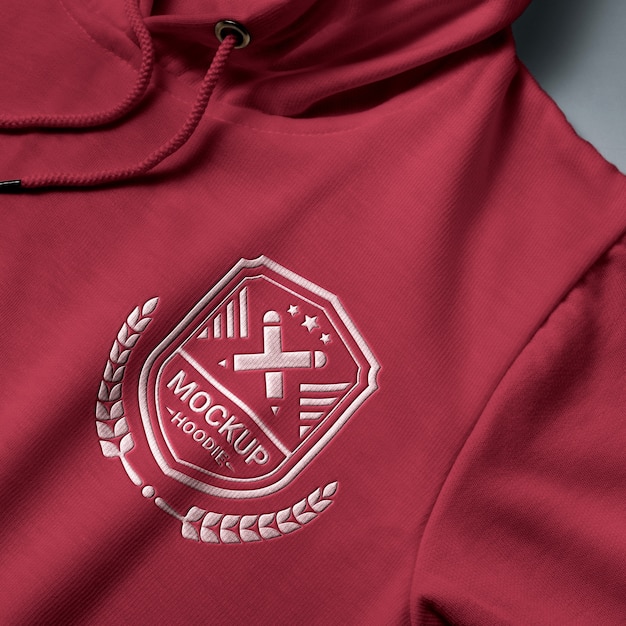 PSD hoodie mit logo-mock-up in prägeeffekt