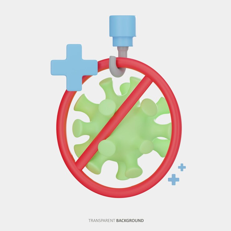 PSD hook virus 3d illustration