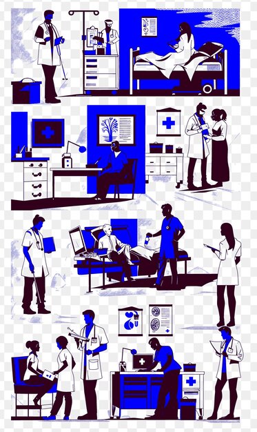 Hôpital Avec Des Médecins Et Des Infirmières Pour L'élection Stetho Affiche Bannière Carte Postale T-shirt Tatouage