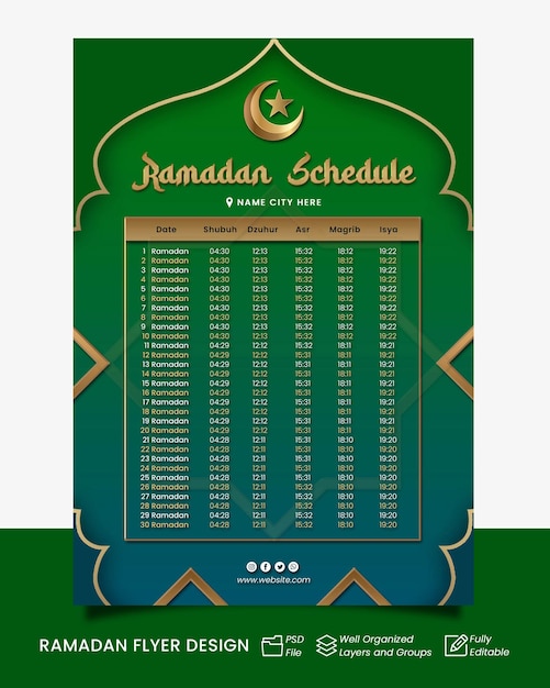 horario de ramadán 2023 tiempo editable