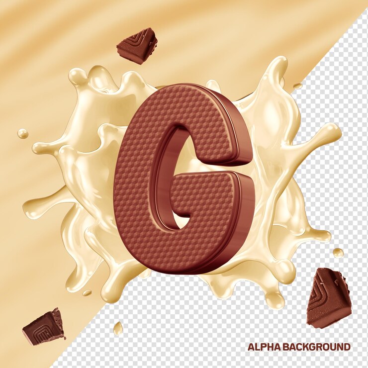 PSD hore letra de la fuente del alfabeto g chocolate 3d
