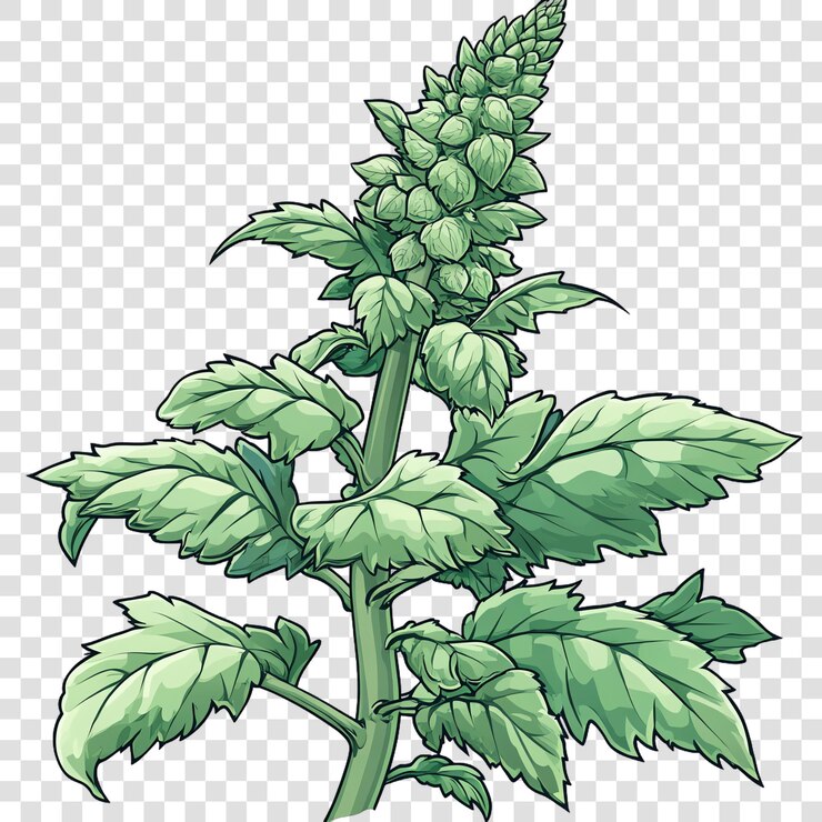 PSD horehound concepto de hierbas saludables sabrosas aisladas en un fondo transparente