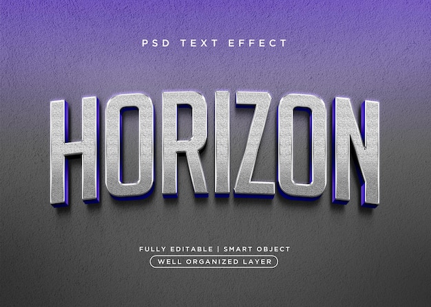 Horizont-texteffekt im 3d-stil