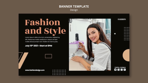 Horizontale Bannervorlage für Modedesigner
