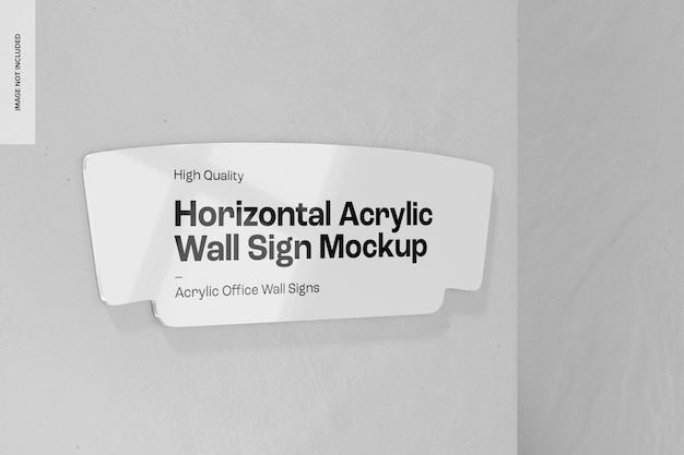 PSD horizontales acryl-wandschild-modell, linke ansicht