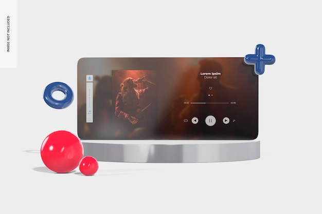 PSD horizontales mobiles bildschirmmodell auf dem podium