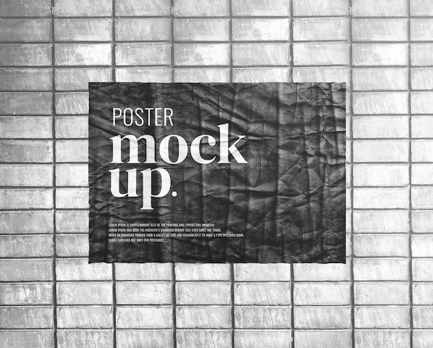 Horizontales Plakatpapiermodell realistisch