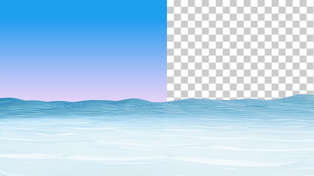 Horizonte do oceano Paisagem do mar 3d render Fundo do mar