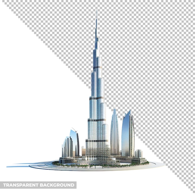 El horizonte de psd dubai aislado sin fondo