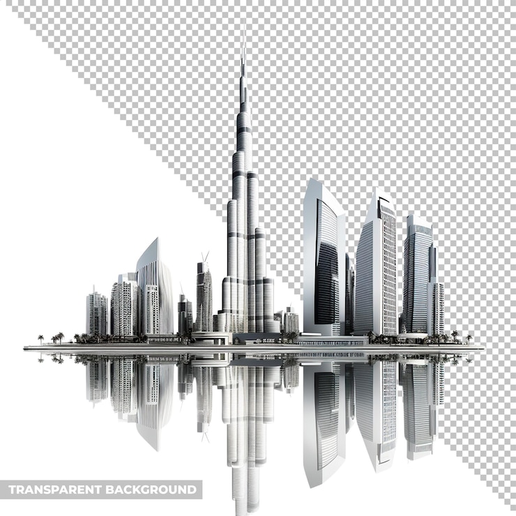 PSD el horizonte de psd dubai aislado sin fondo