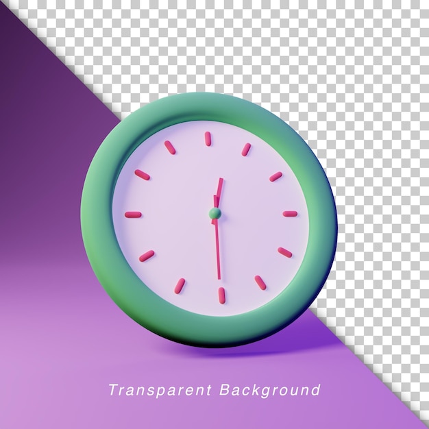 Horloge 3D 12h30 Fond Transparent