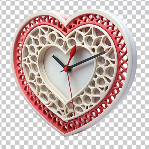 PSD horloge d'amour imprimée en 3d sur fond transparent