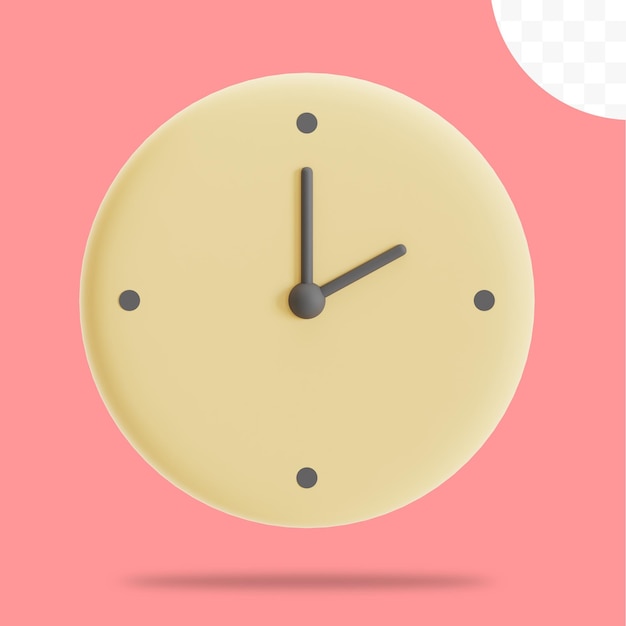 Horloge analogique jaune simple