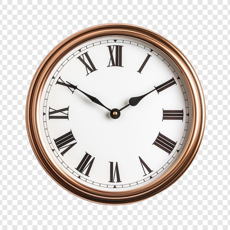 PSD horloge isolée sur fond transparent