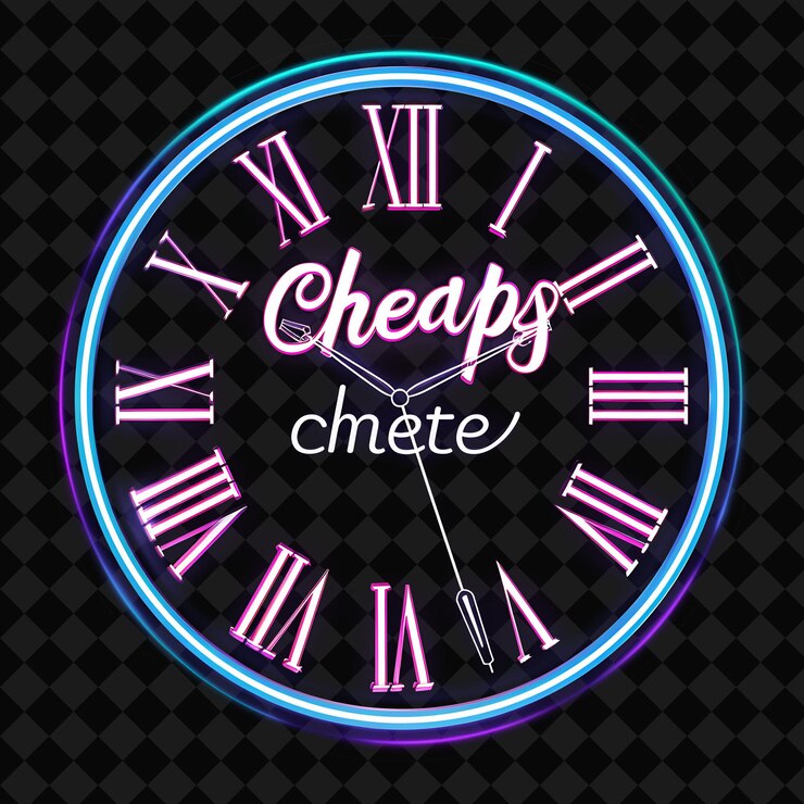 PSD une horloge avec le mot bon marché dessus