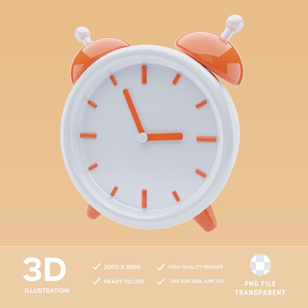 L'horloge de réveil PSD en 3D