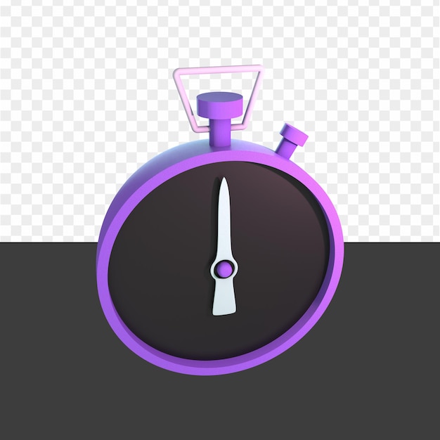 PSD une horloge violette avec une flèche blanche en bas.