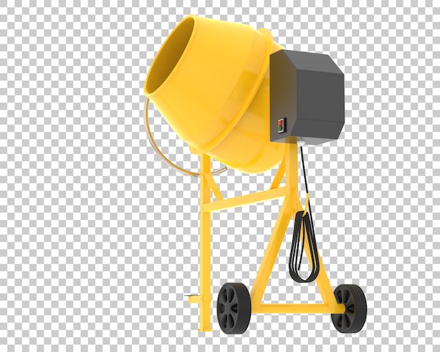 Hormigonera sobre fondo transparente Ilustración de renderizado 3d