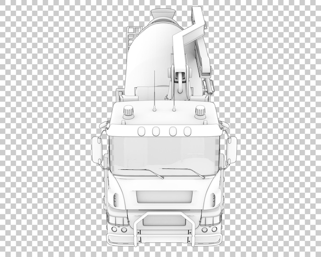 Hormigonera sobre fondo transparente Ilustración de renderizado 3d
