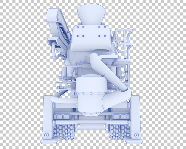 Hormigonera sobre fondo transparente Ilustración de renderizado 3d