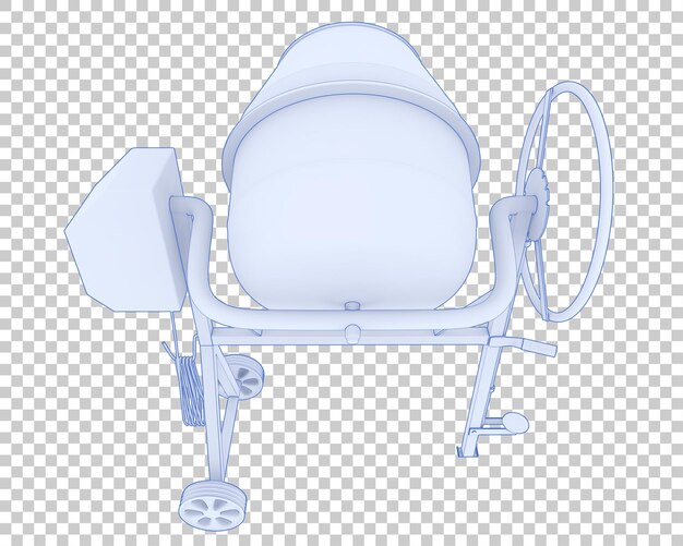 Hormigonera sobre fondo transparente Ilustración de renderizado 3d
