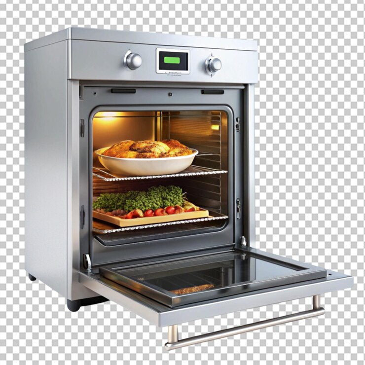 PSD horno entregando en fondo transparente