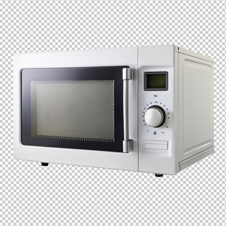PSD horno de microondas aislado sobre un fondo transparente